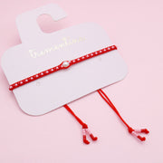 Pulsera Tejida Roja con Perla Central