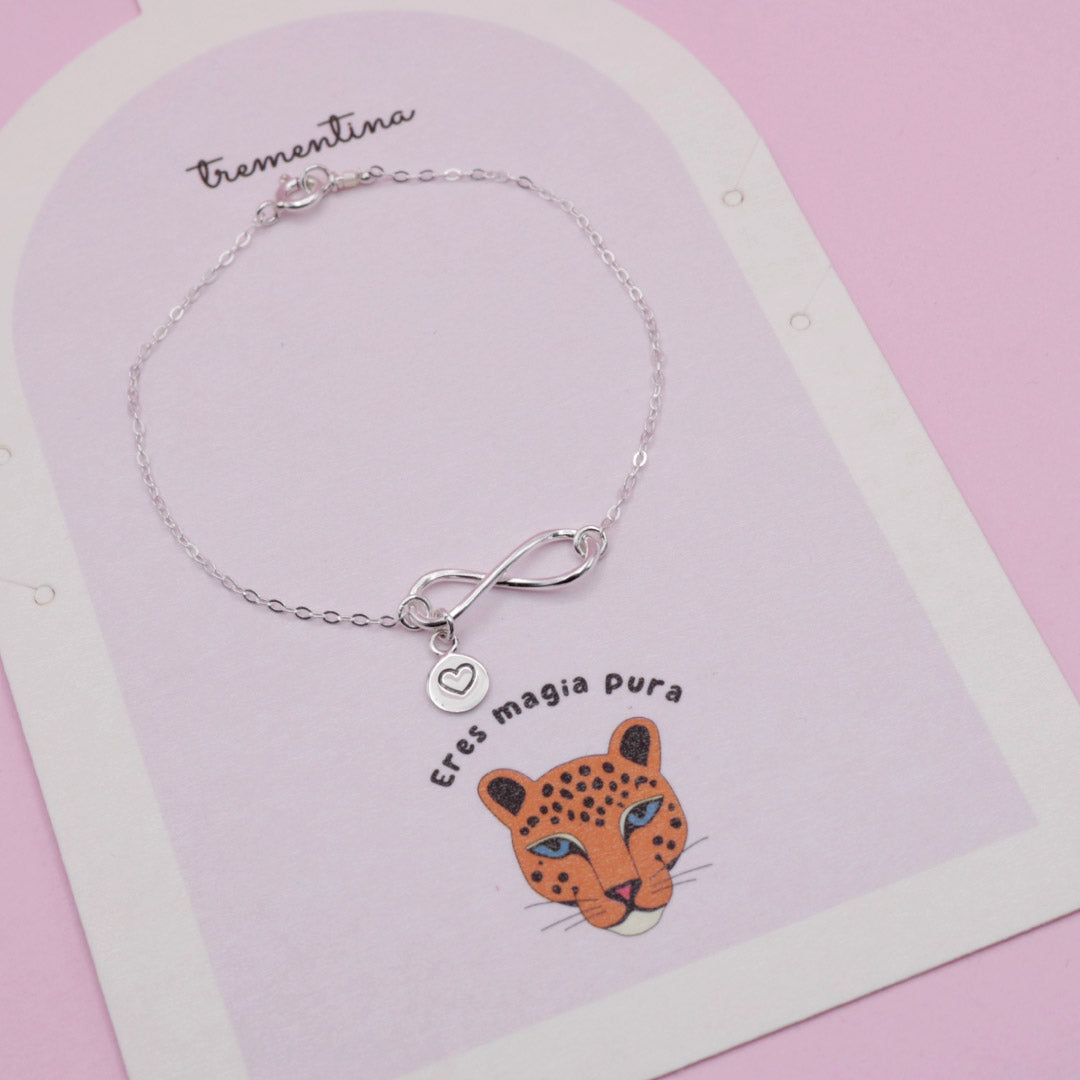 Pulsera en Plata Infinito Corazón