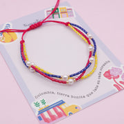 Pulsera Mostacilla Colombia con Perlas