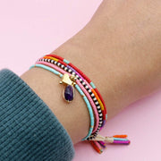 Pulsera Triple Amatista Corazón