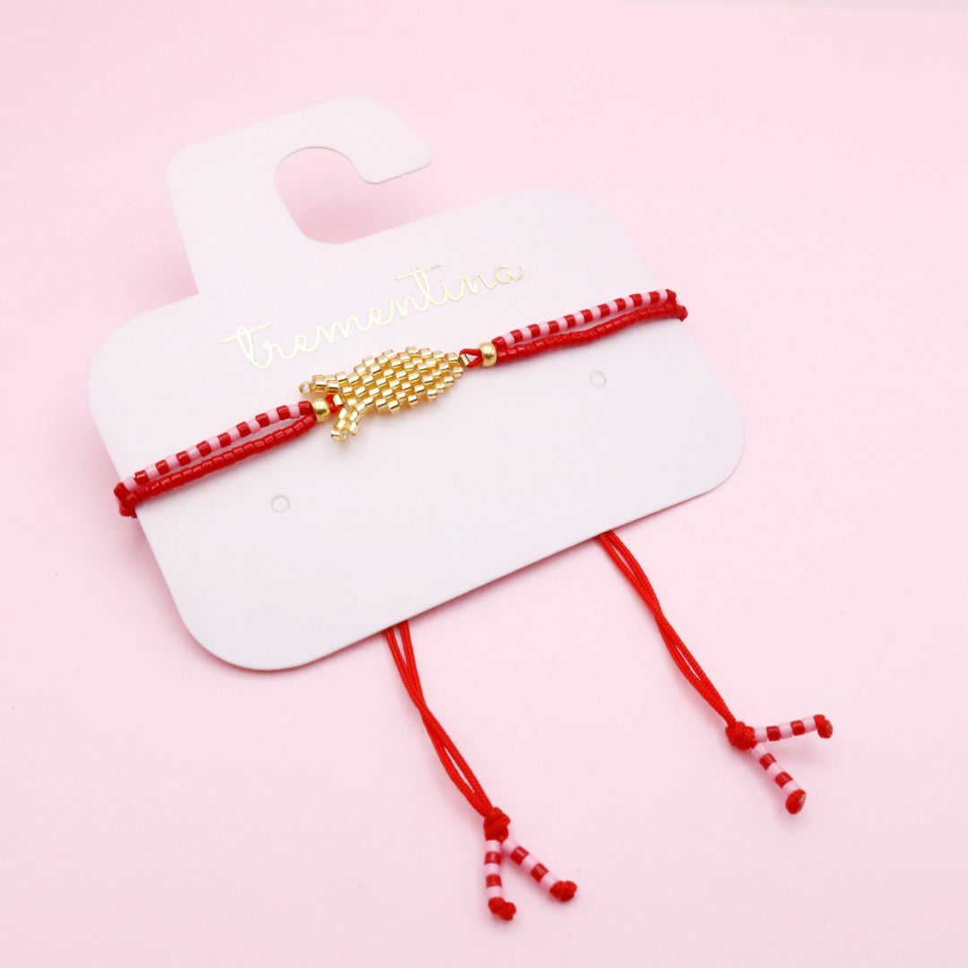 Pulsera Mostacilla Aura Marina Roja