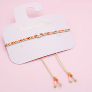 Pulsera Tejida Tonos Tierra con Perla Central