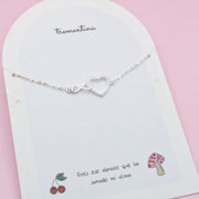 Pulsera Infinito con Corazón y Circones en Plata