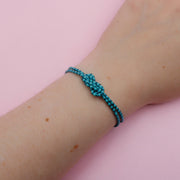 Pulsera Mostacilla Nudo Azul