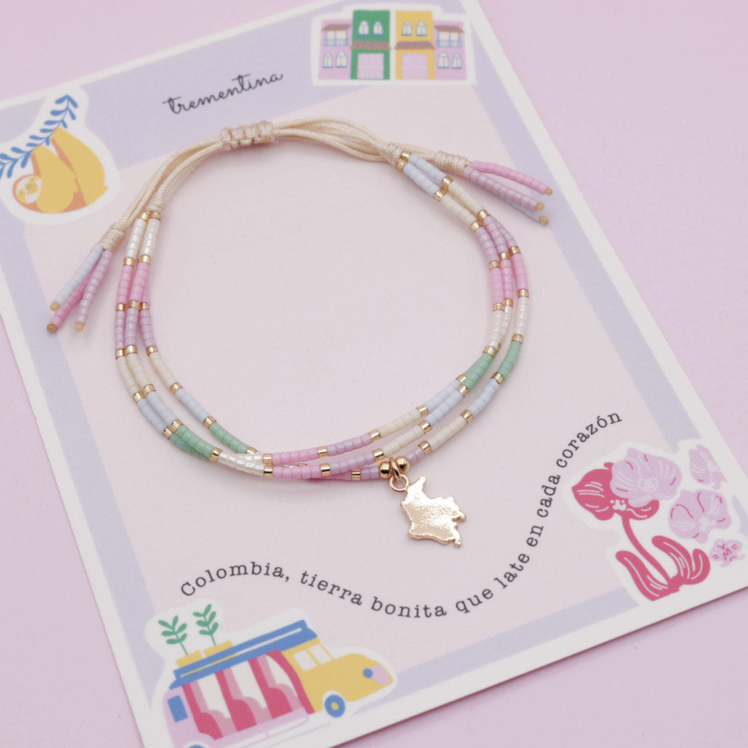 Pulsera Colombia Miyuki Pastel