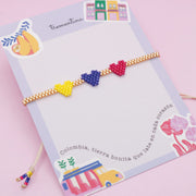 Pulsera Mostacilla Corazones de Colombia