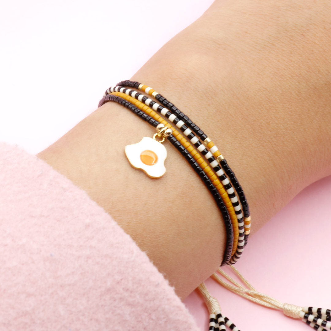 Pulsera Triple Mostacilla Huevo