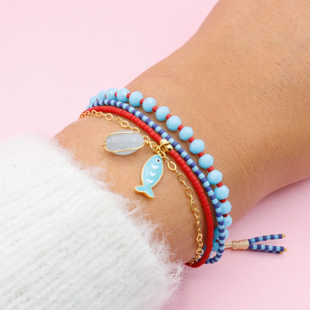 Pulsera Triple Pez Turquesa