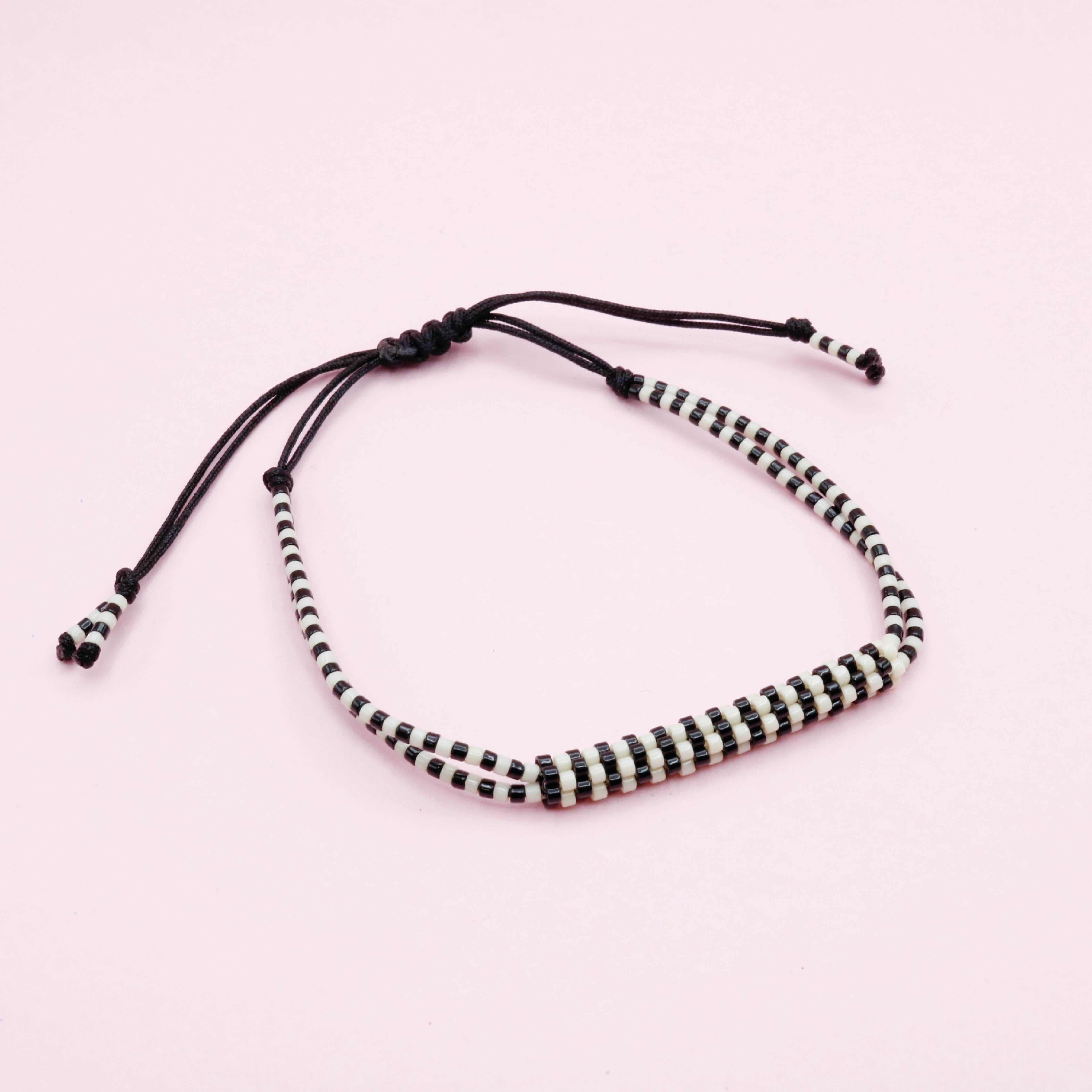 Pulsera Mostacilla Black & White