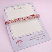 Pulsera Miyuki Triple Rosa y Dorado