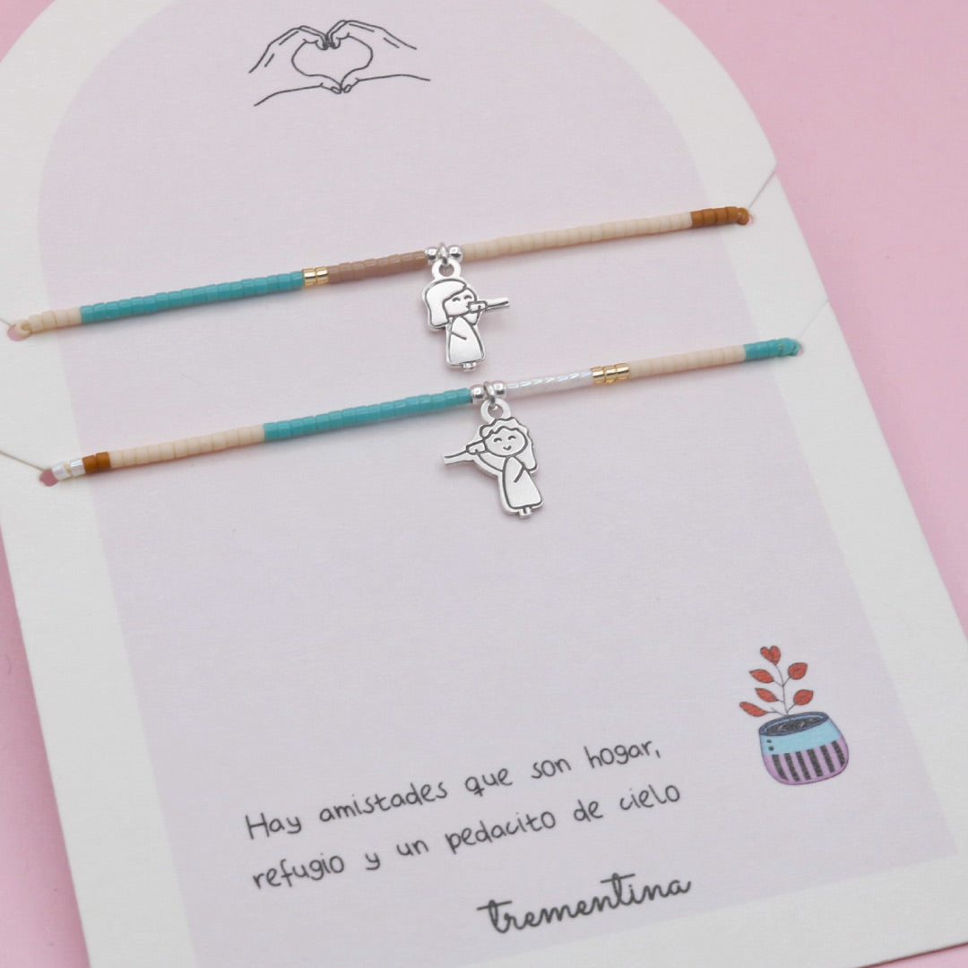 Set de Pulseras Hermanas del Alma Colores Tierra