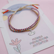 Pulseras Mostacilla Barquito de Papel Origami