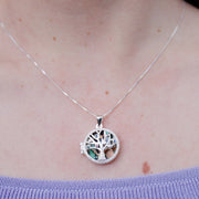 Relicario Redondo en Plata Árbol de la Vida