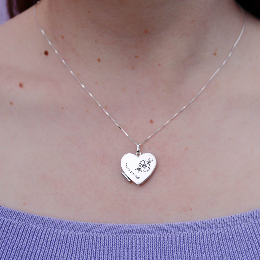 Relicario Corazón Amor y Gratitud