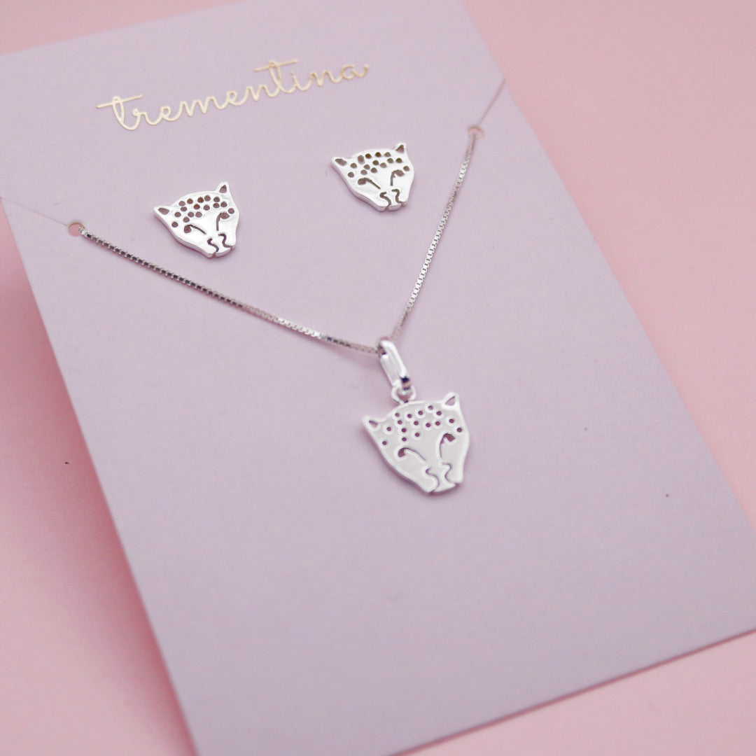 Set de Joyas en Plata Leopardo