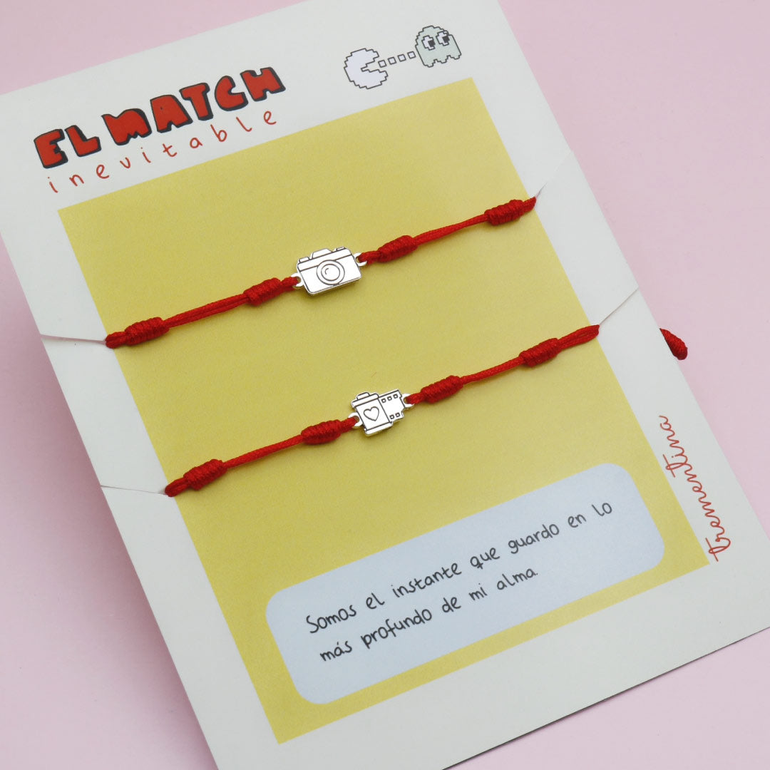 Set de Pulseras Hilo Cámara y Rollo