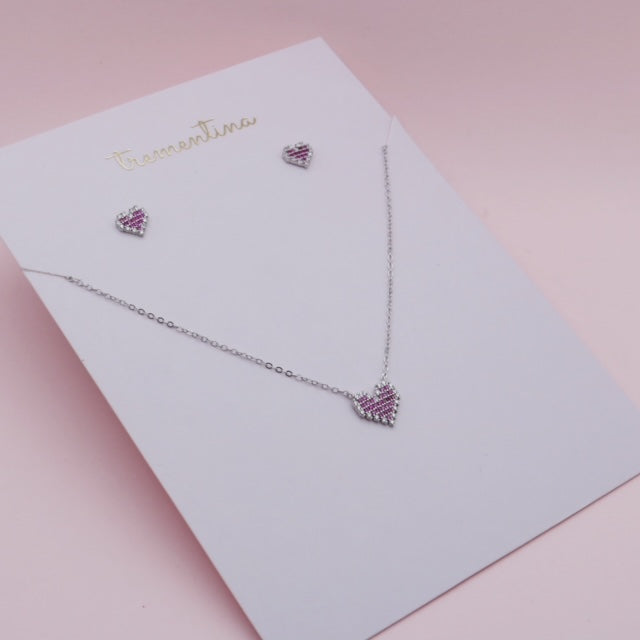 Set En Plata Magia Fucsia