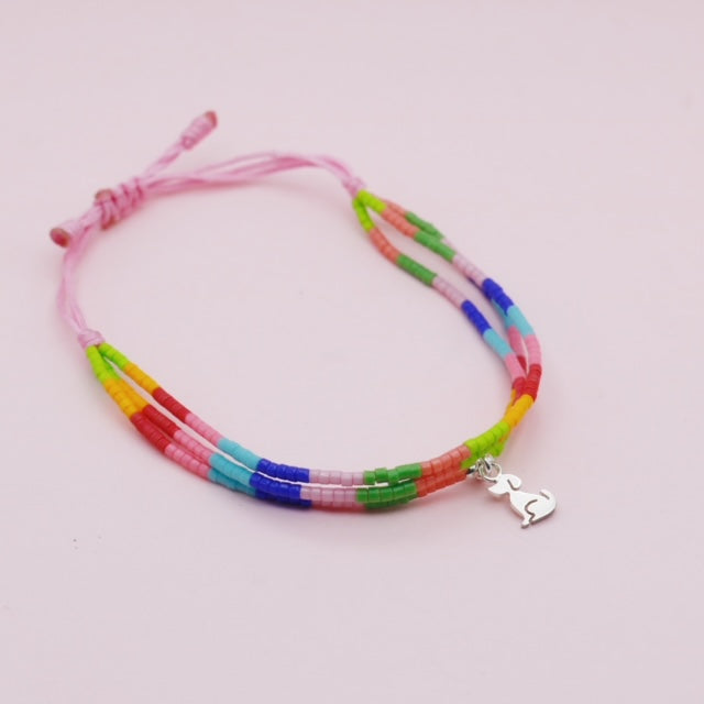 Pulsera Triple Mostacilla Perrito Sentado