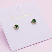 Aretes Dorados Estrella Verde