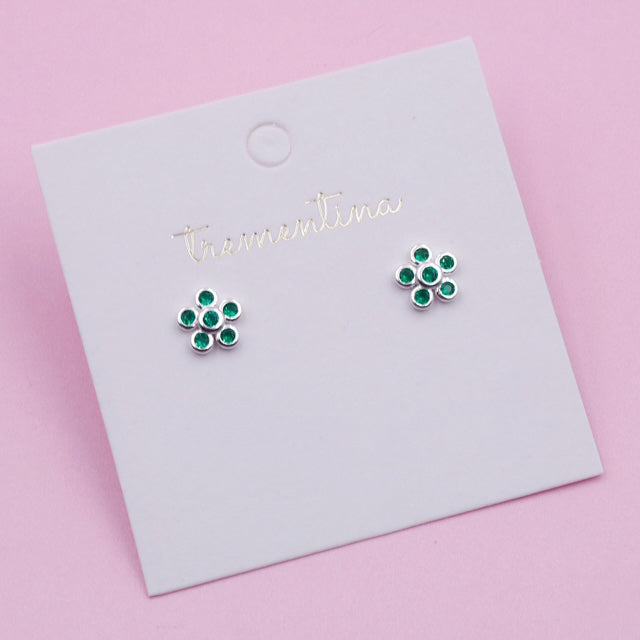 Topos de Plata Flor con Circones verdes