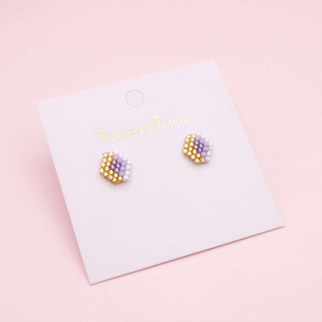 Topos Tejidos Rombo Lila Dorado