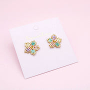 Topos Tejidos Flor Pastel Dorada