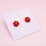 Topos Tejidos Flor Mini Roja