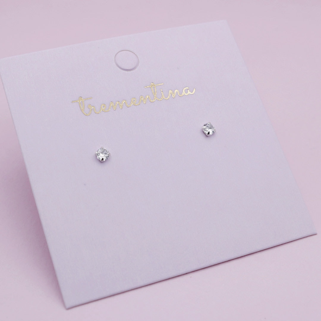 Aretes Puntos de Luz Plateados