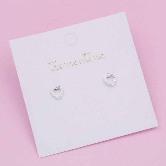 Topos de Plata Silueta Corazón Transparente
