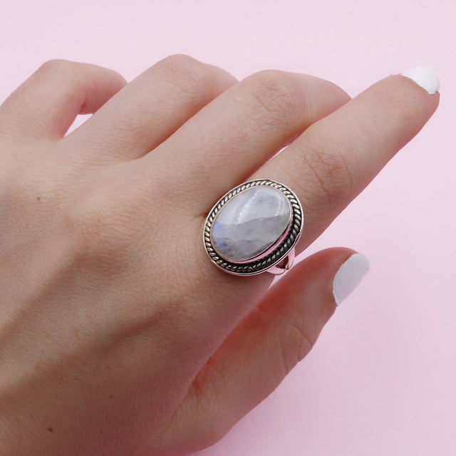 Anillo en Plata con Piedra Natural Ágata Azul