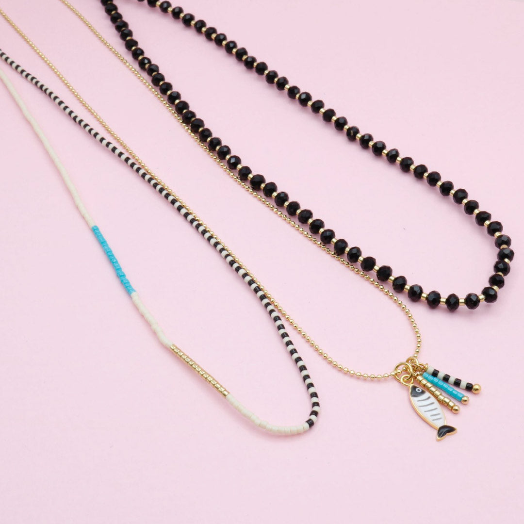 Collar Dorado Triple Pez Intuición