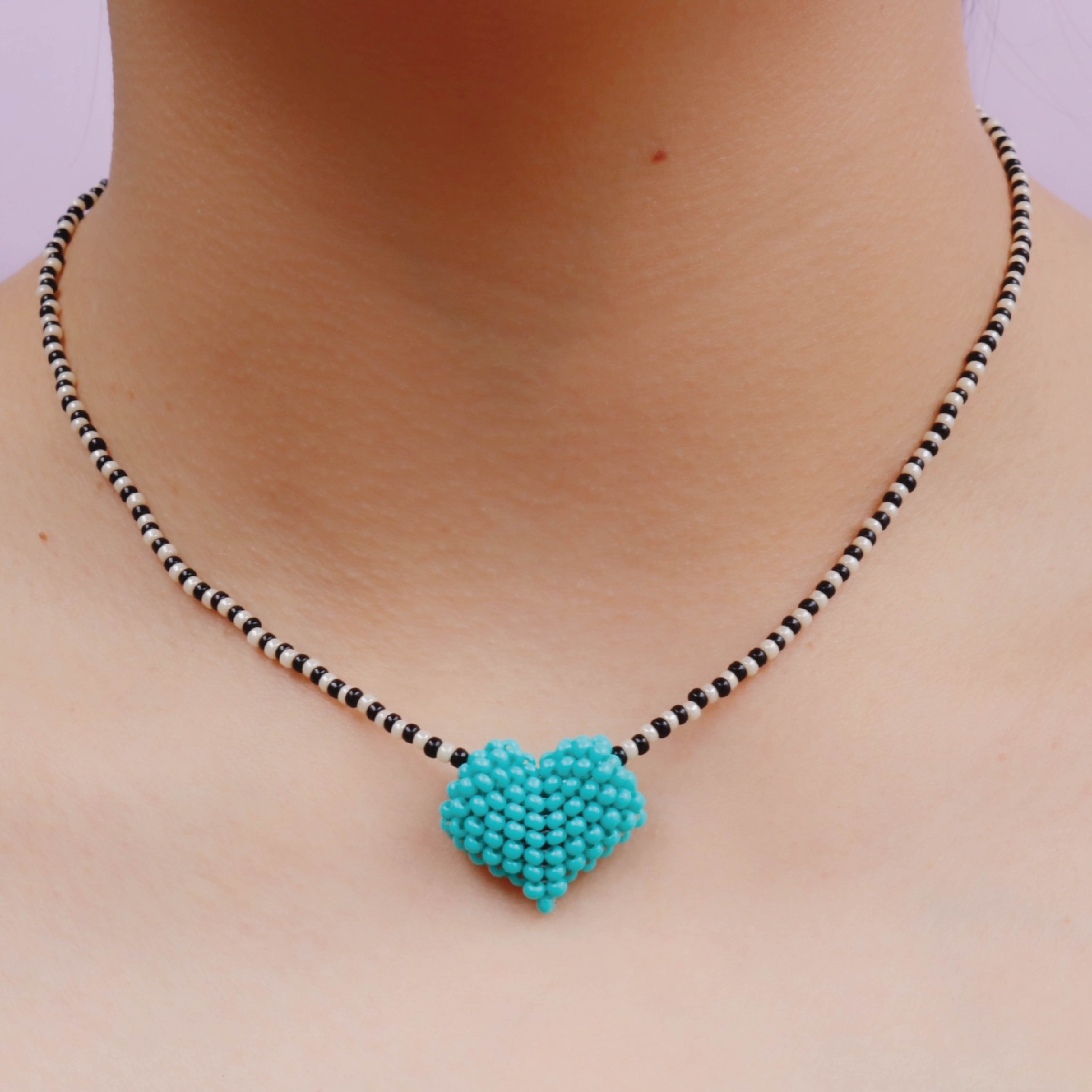 Collar Miyuki Corazón Turquesa