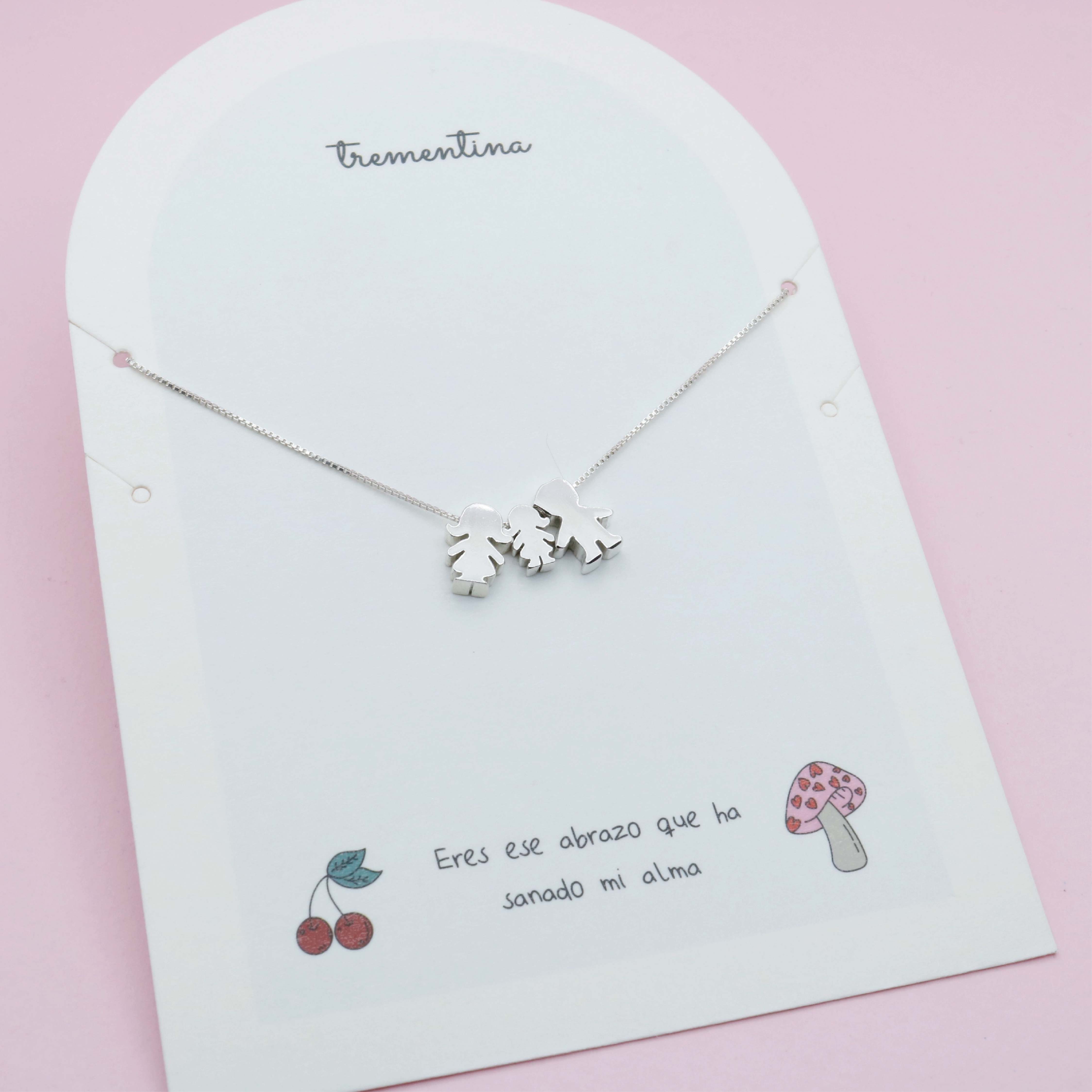 Collar Mi Familia Mamá - Papá 1 Hijo