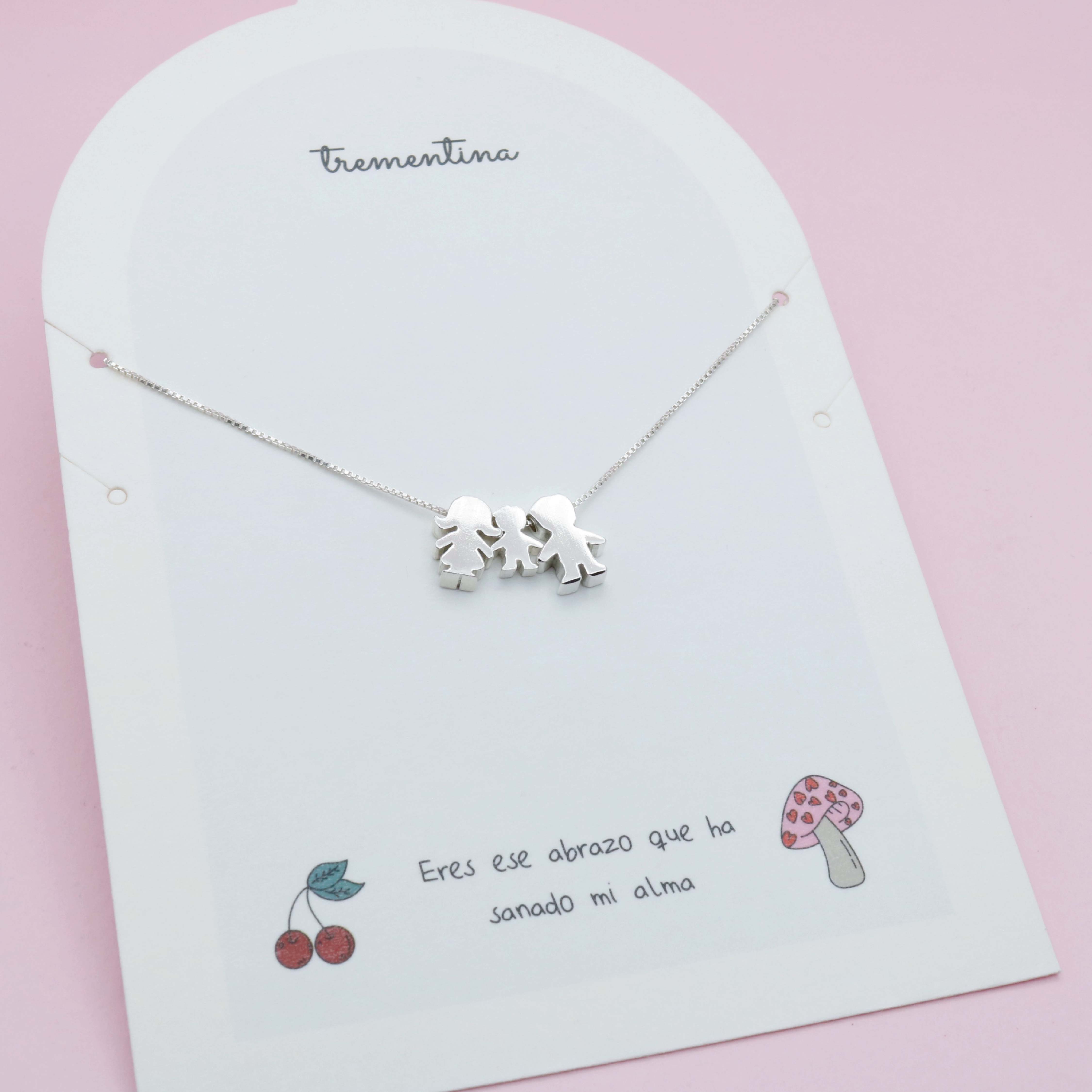 Collar Mi Familia Mamá - Papá 1 Hijo