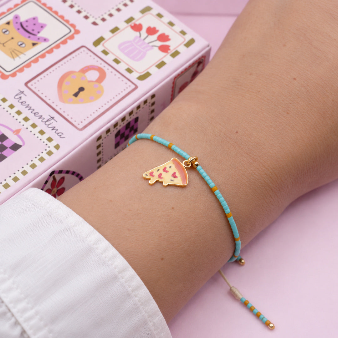 Pulsera Mostacilla Pizza de Corazones