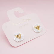 Topos Tejidos Blancos Corazón Dorado