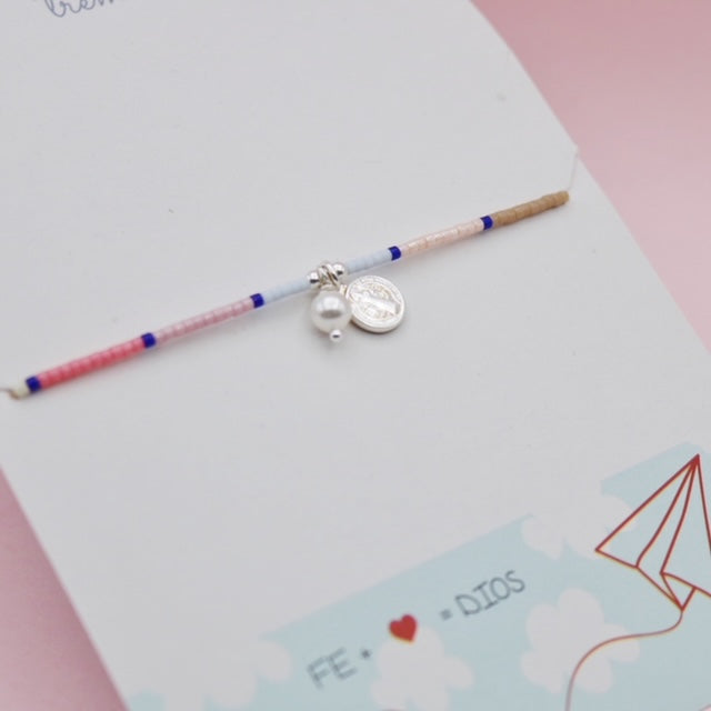 Pulsera Mostacilla San Benito en Plata