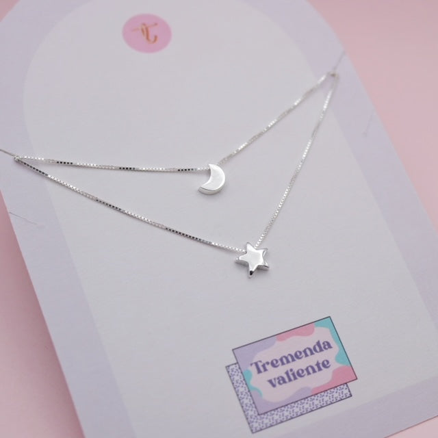 Set de Dos Collares en Plata  Anochecer