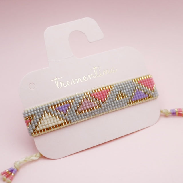 Pulsera Tejida Mostacilla Miyuki Poder Rosa